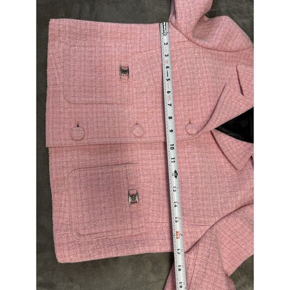 Coach Heritage C Tweed Jacket Cropped Pink sz Small - Picture 9 of 15